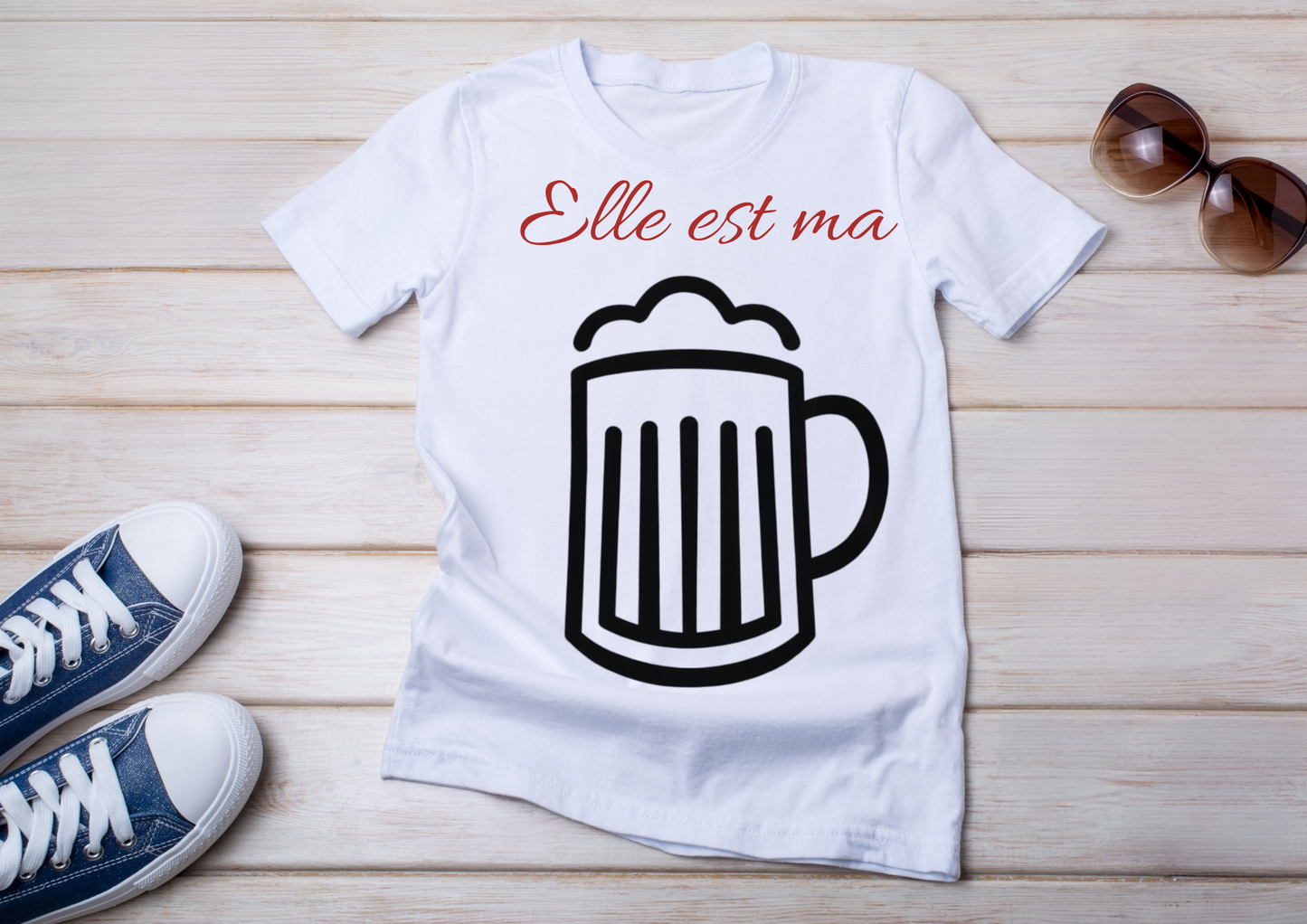 💎🍺 T-shirt Duo Couple – « Il est mon Diamant / Elle est ma Bière »