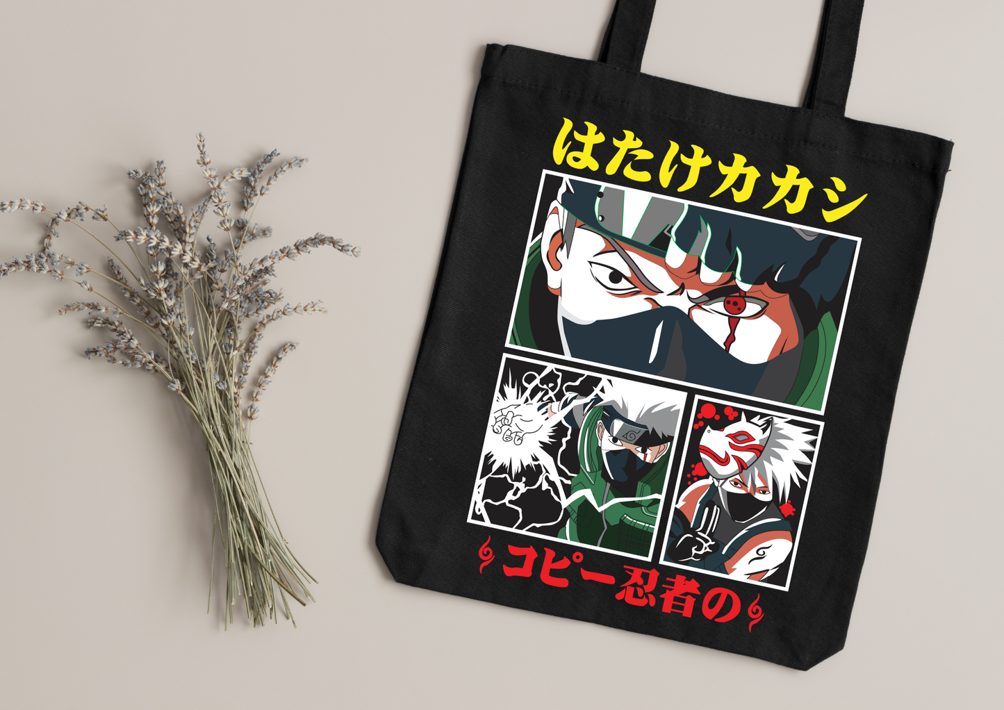 Tote Bag Anime – 104 modèles au choix – Noir