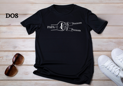 👕 T-shirt Personnalisable Papa & Enfants – Poing Fist Bump