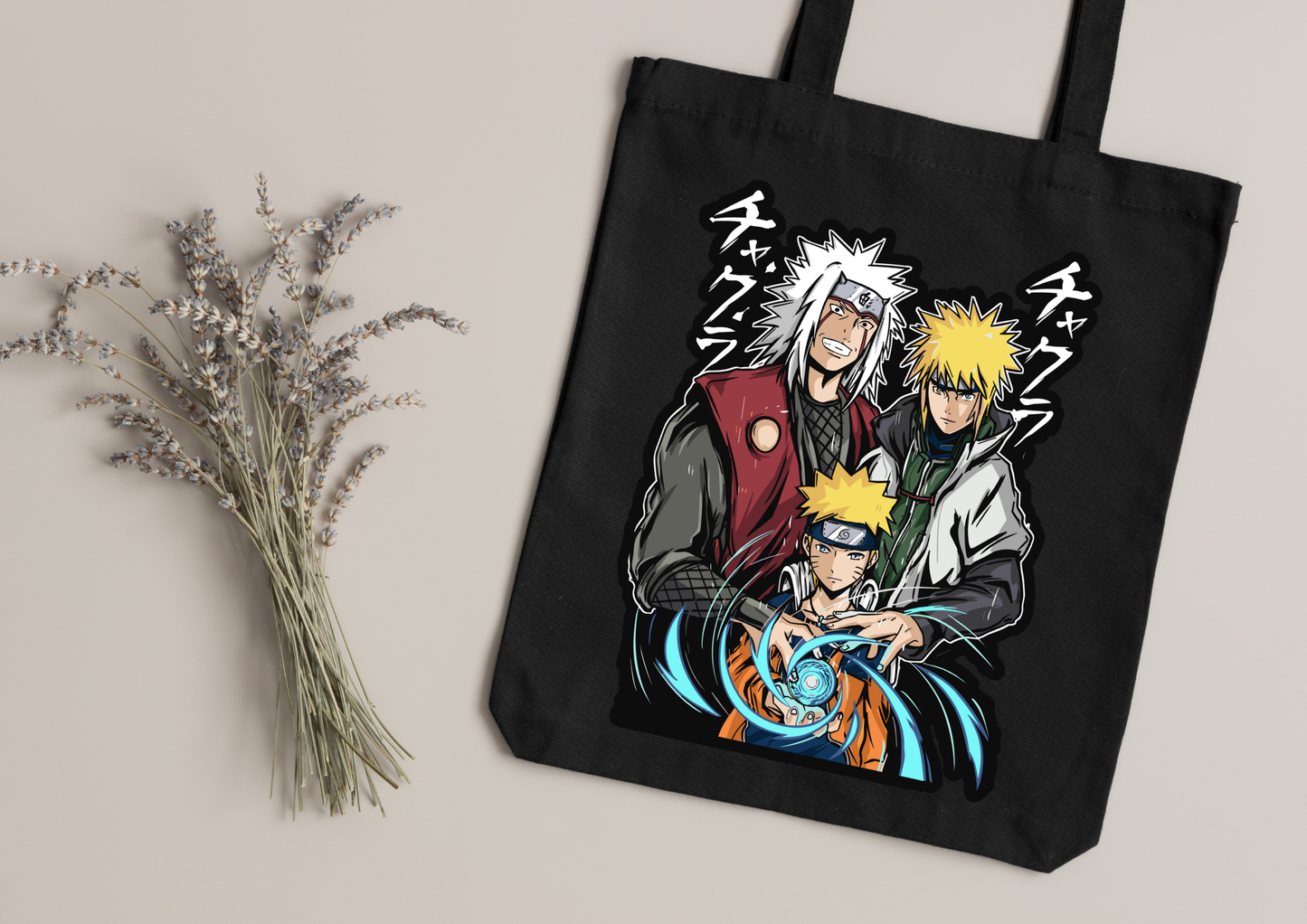 Tote Bag Anime – 104 modèles au choix – Noir
