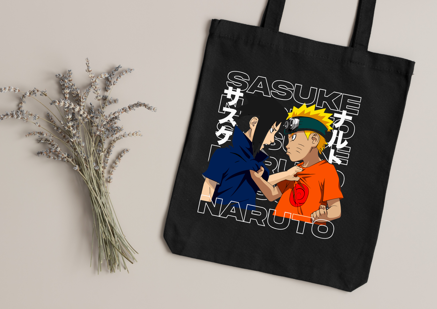 Tote Bag Anime – 104 modèles au choix – Noir