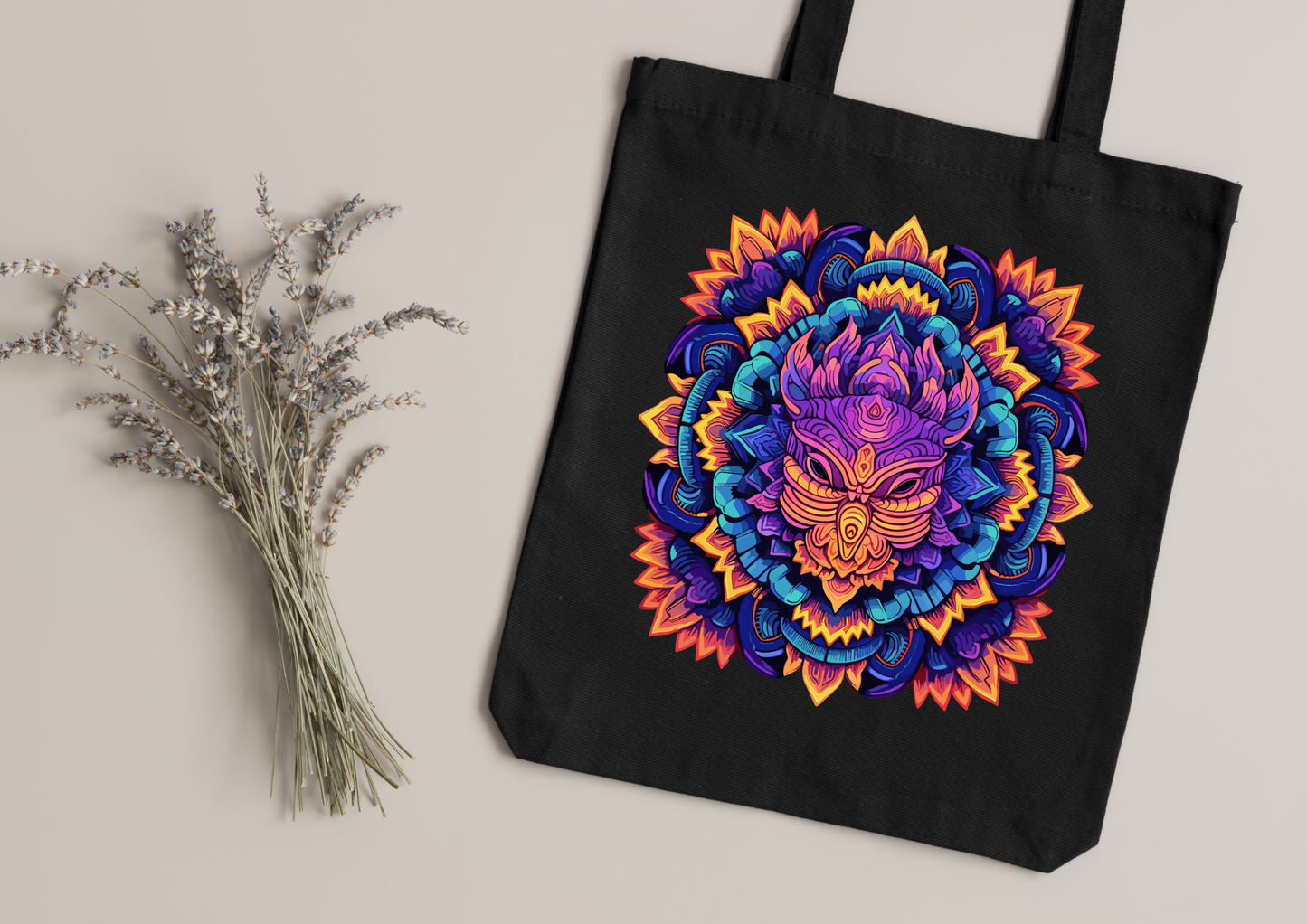 Tote Bag Psychedelic Designs – 100 modèles au choix – Noir ou Blanc