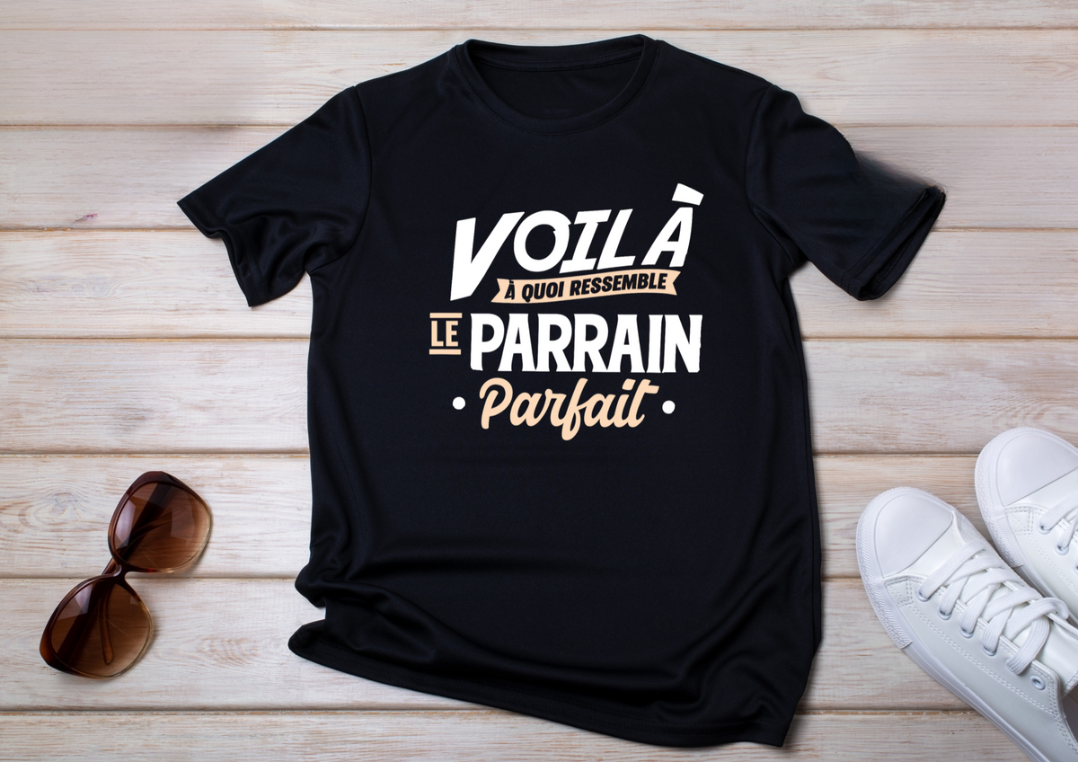 👕 T-shirt Homme – “Voilà à quoi ressemble le Parrain Parfait”