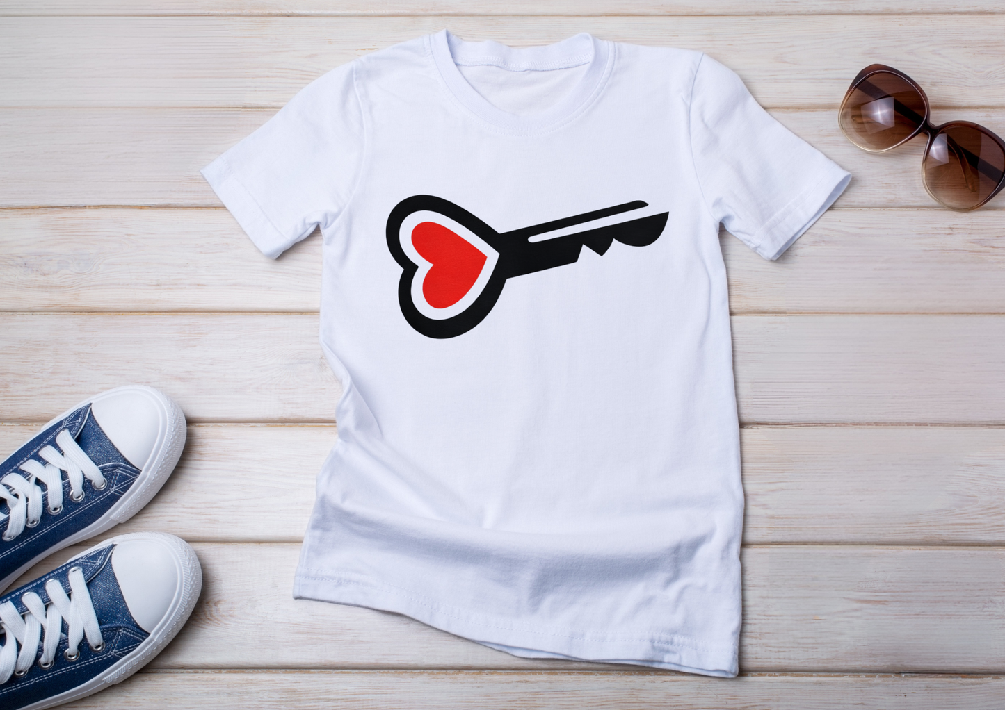 👕 T-shirts Couple – Clé & Cœur ❤️🔑