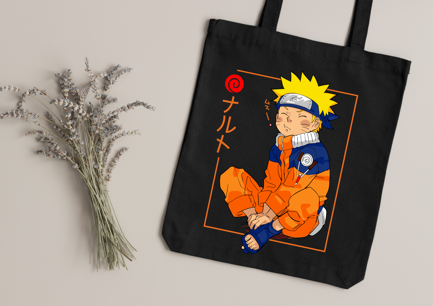 Tote Bag Anime – 104 modèles au choix – Noir