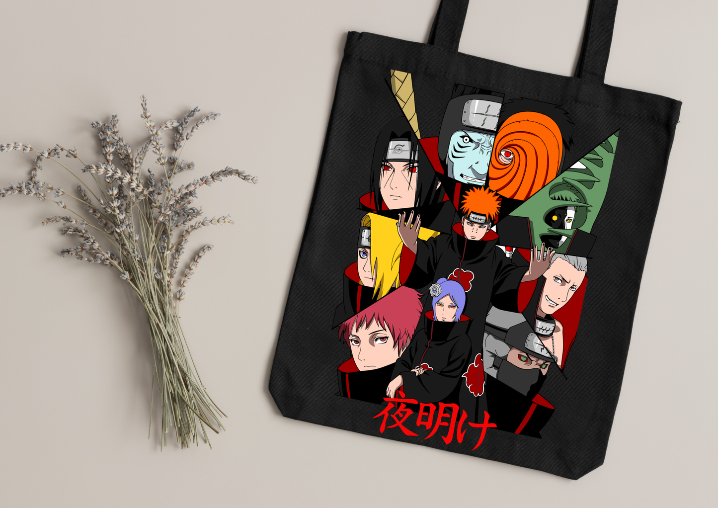 Tote Bag Anime – 104 modèles au choix – Noir