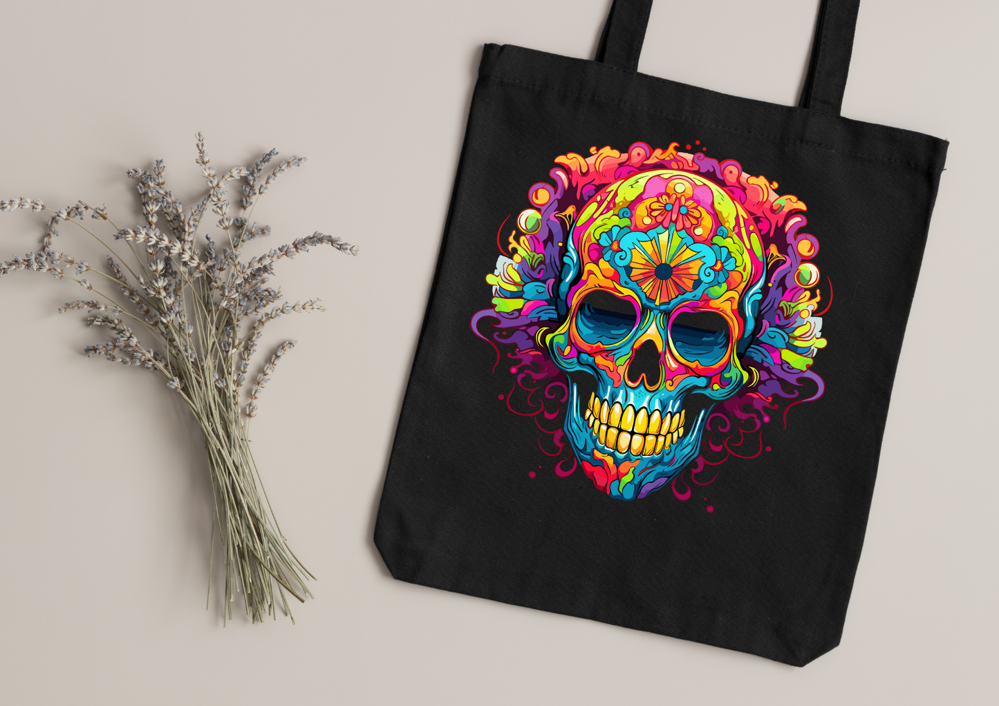 Tote Bag Psychedelic Designs – 100 modèles au choix – Noir ou Blanc