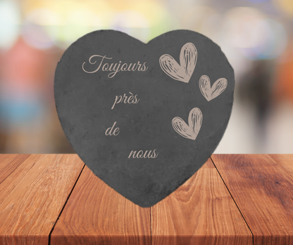 ❤️ Ardoise funéraire en forme de cœur – Motifs  Petits cœurs