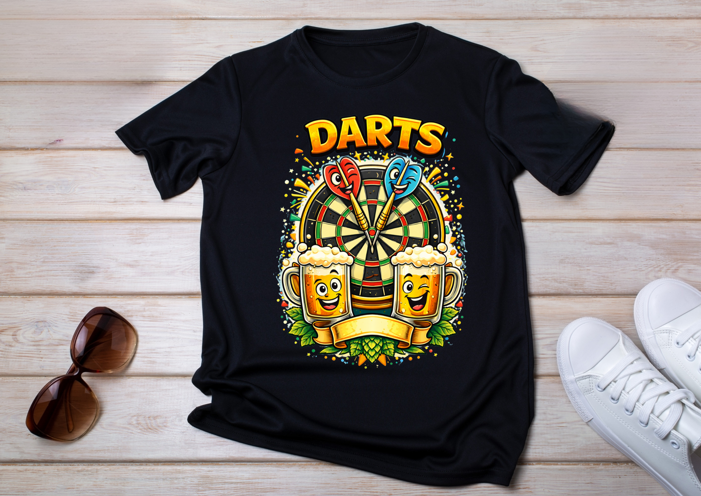 🎯 T-shirt DARTS – Ambiance fléchettes & apéro