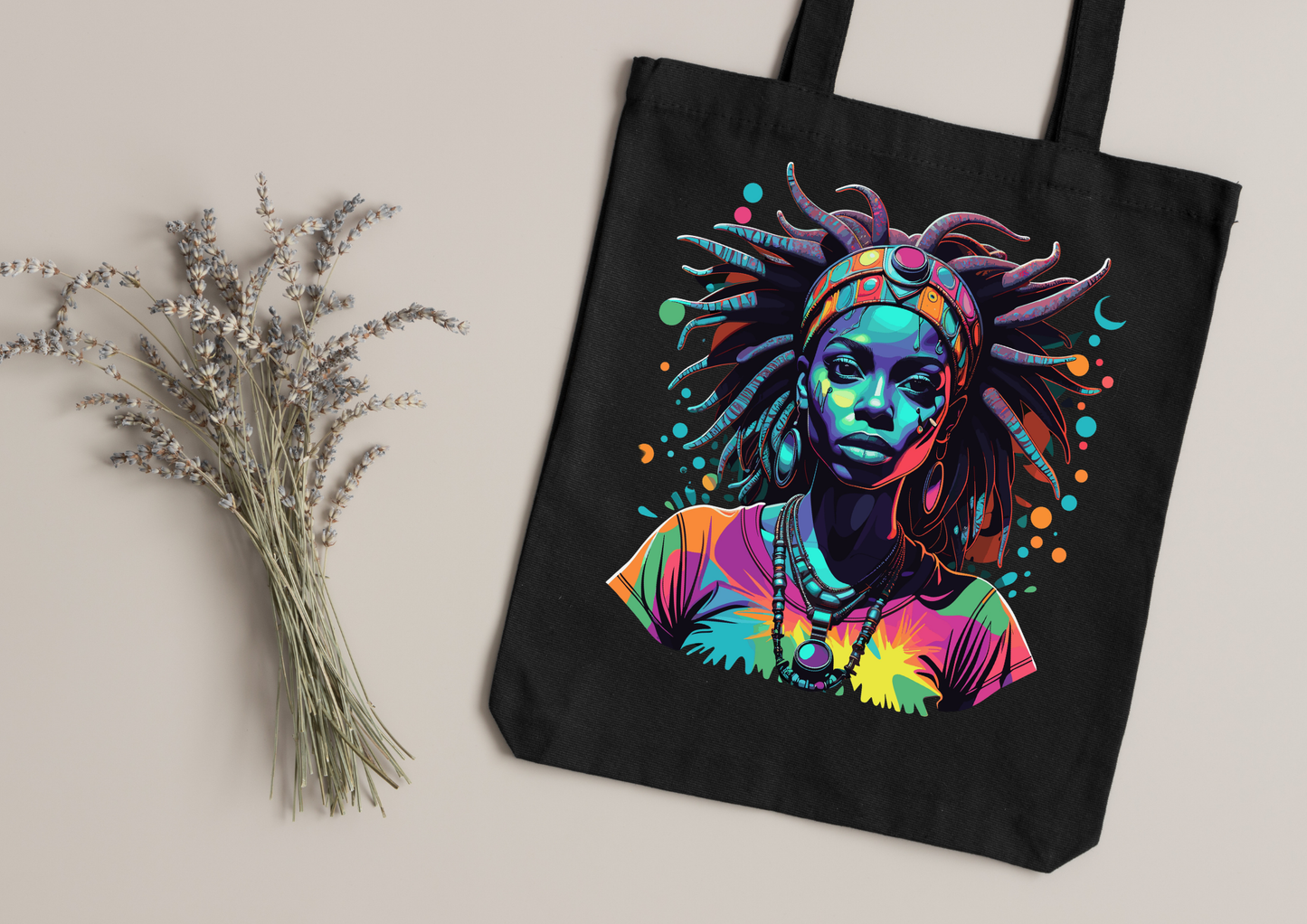 Tote Bag Psychedelic Designs – 100 modèles au choix – Noir ou Blanc
