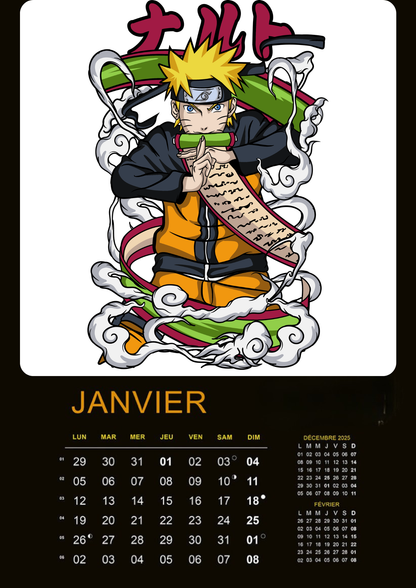 Calendrier Naruto 2026 – Édition Collector