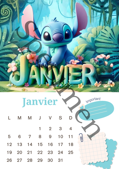 Calendrier Stitch 2026