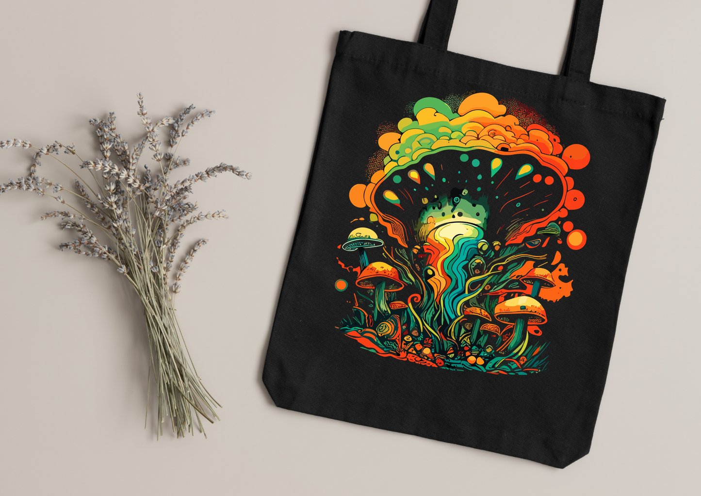 Tote Bag Psychedelic Designs – 100 modèles au choix – Noir ou Blanc