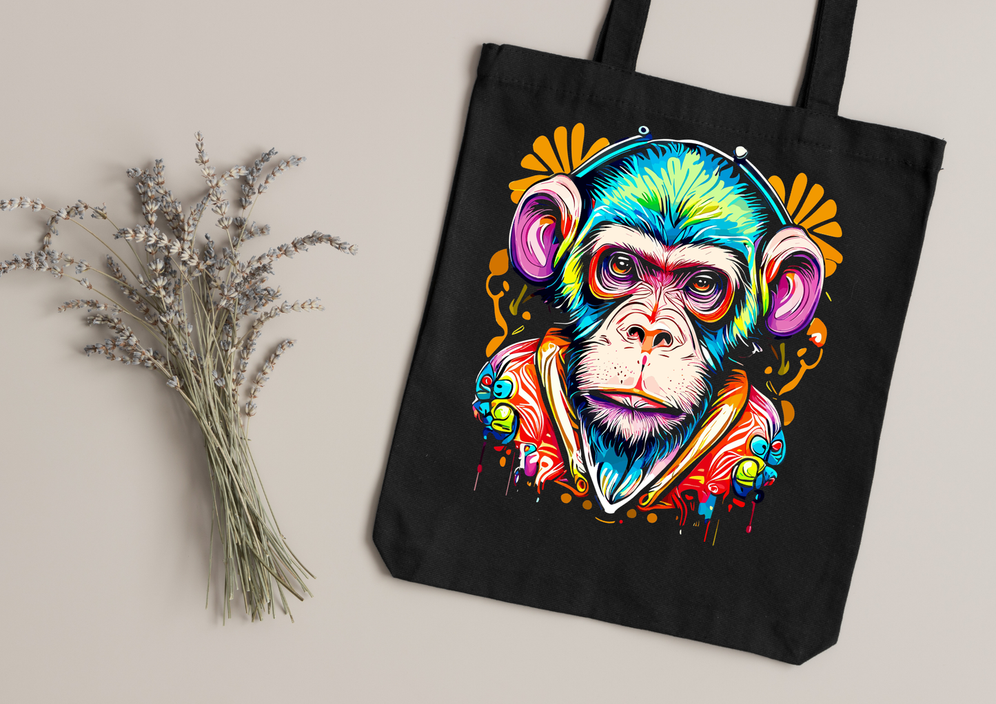 Tote Bag Psychedelic Designs – 100 modèles au choix – Noir ou Blanc