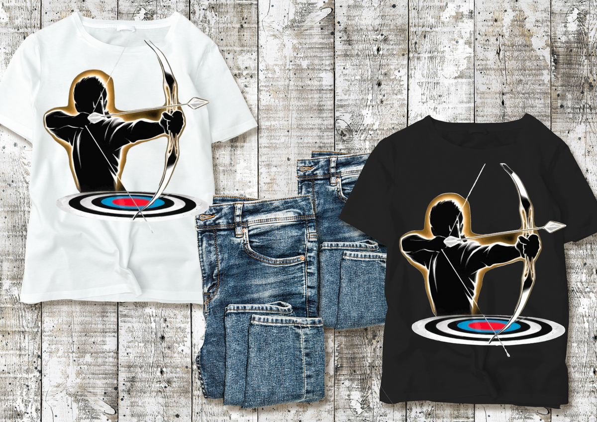 T-shirt Archerie Silhouette & Cible – Style Guerrier