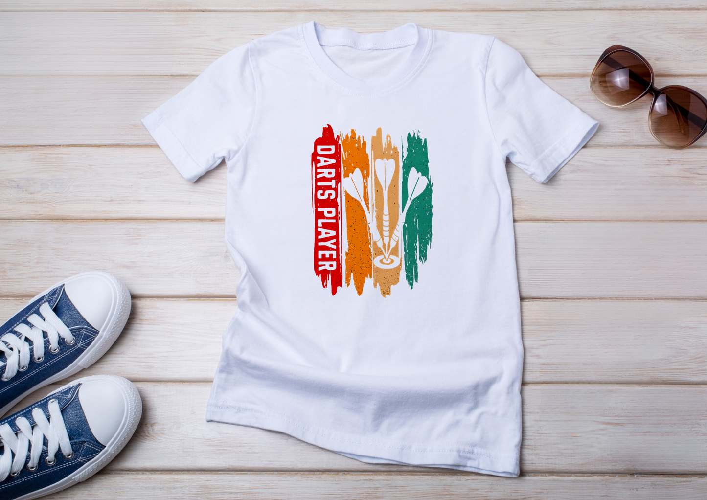 T-shirt Homme – Darts Player Vintage Multicolore 🎯