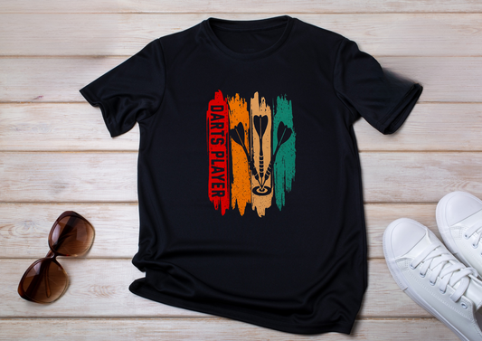 T-shirt Homme – Darts Player Vintage Multicolore 🎯