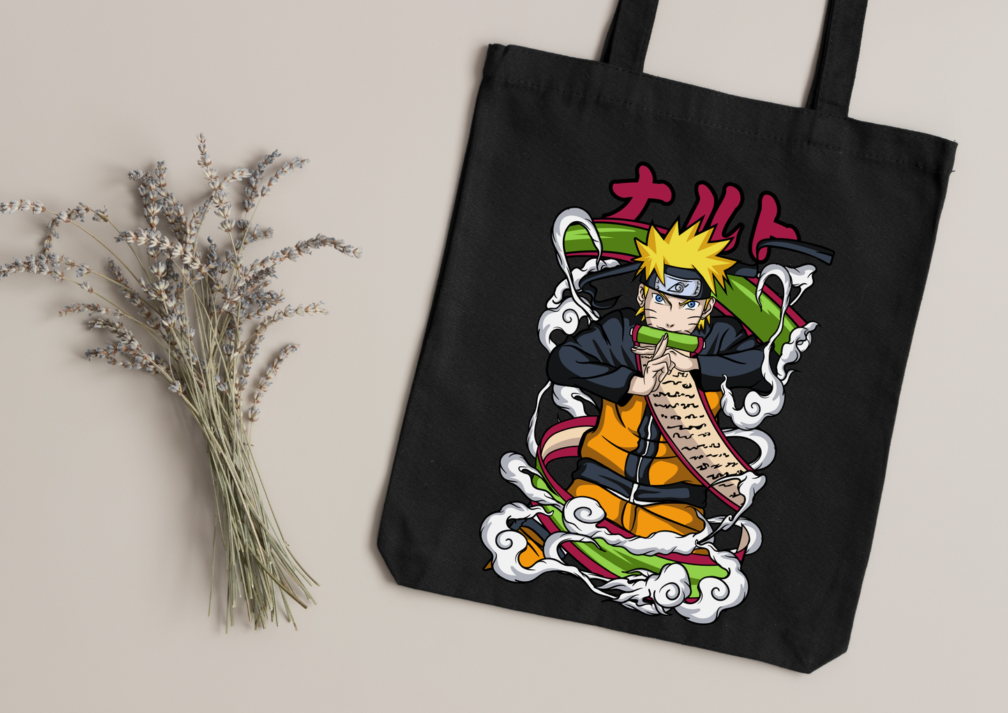 Tote Bag Anime – 104 modèles au choix – Noir