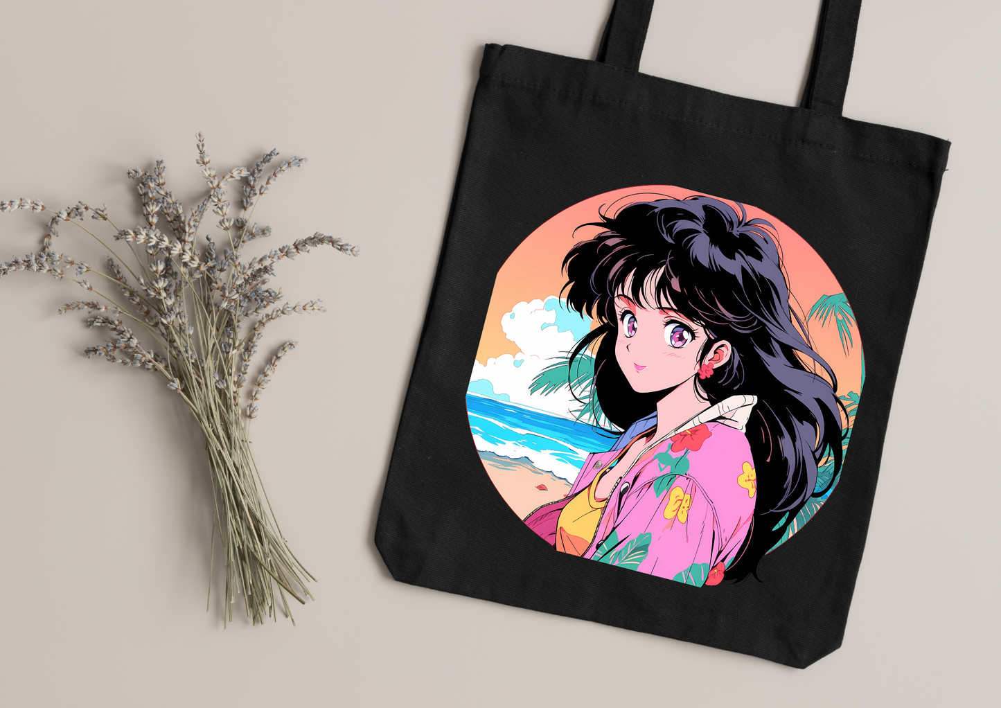 Tote Bag Retro Anime Nostalgia – 61 modèles au choix – Noir ou Blanc