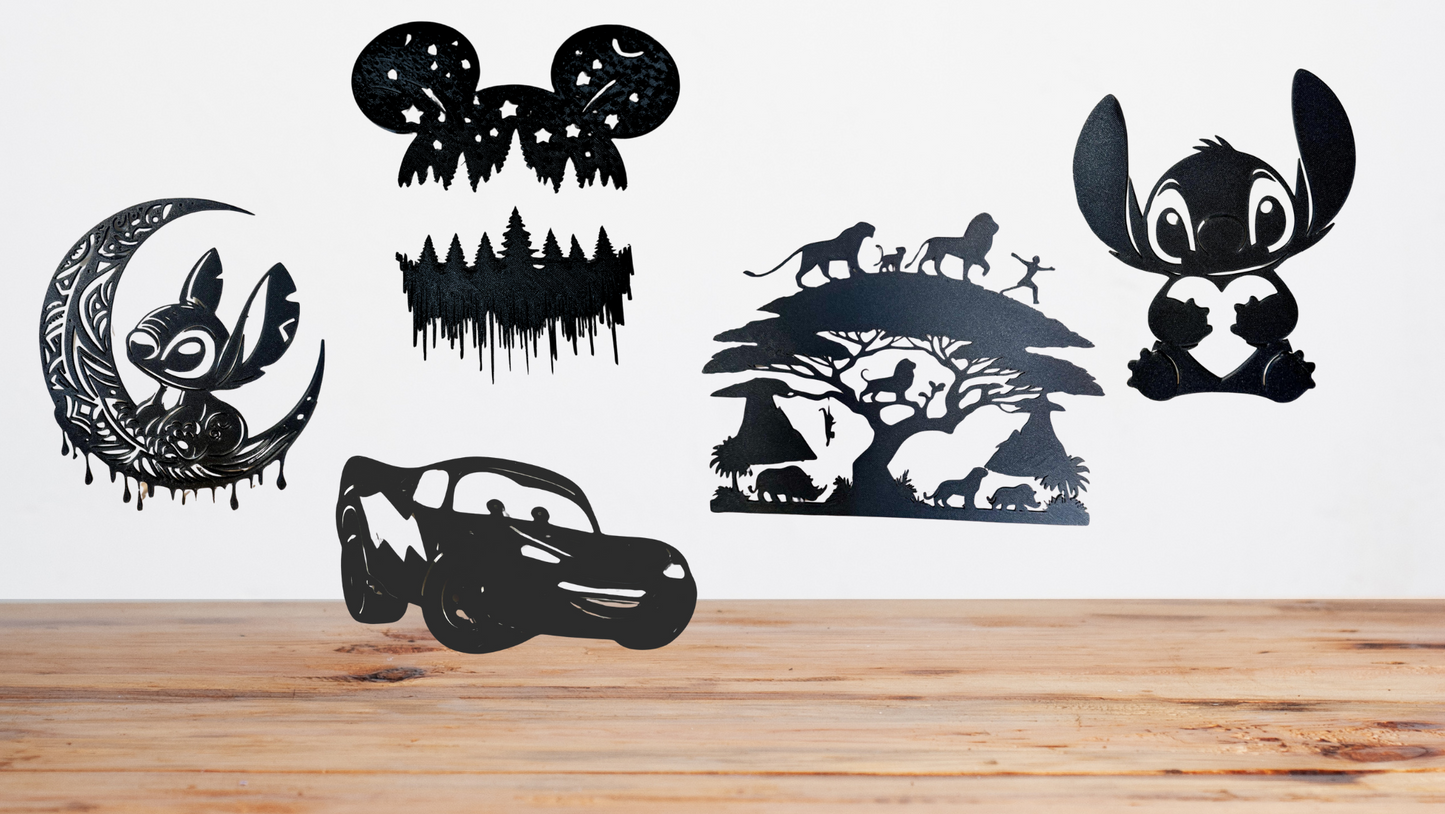 Décoration Murale Disney – Silhouettes 3D (≈24cm)
