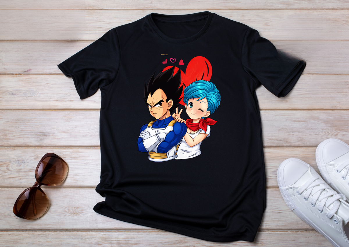 Tee-shirt noir Couple Anime