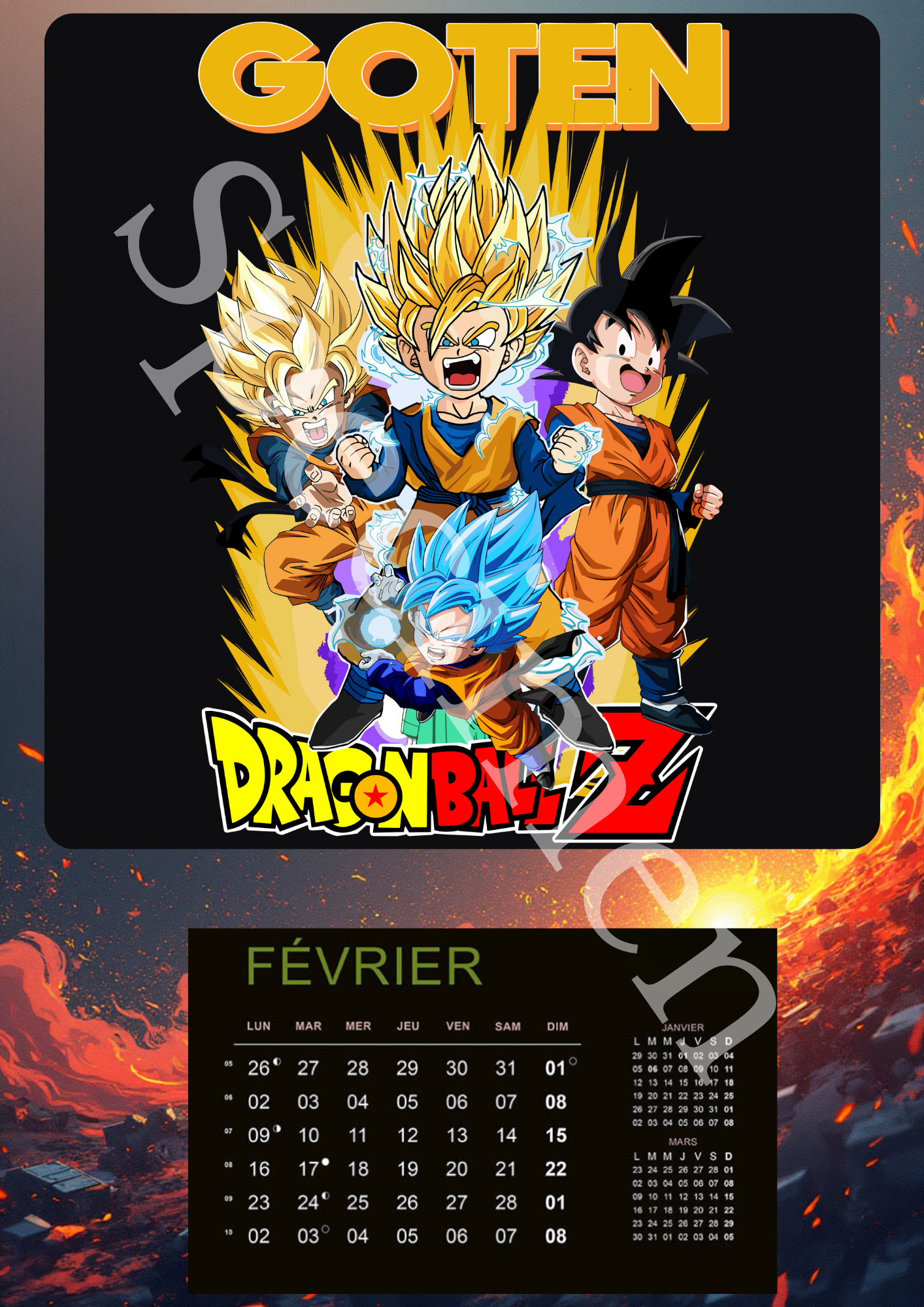 Calendrier Dragon Ball Z 2026