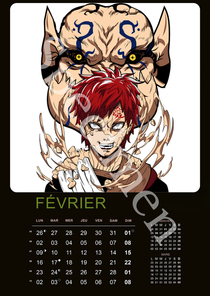 Calendrier Naruto 2026 – Édition Collector