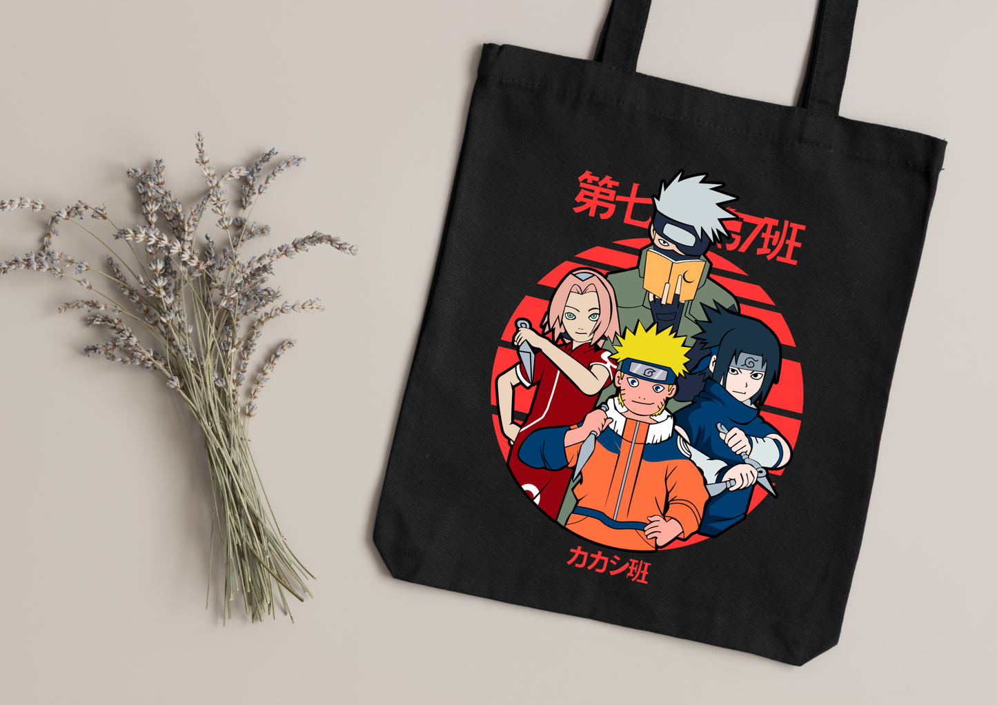 Tote Bag Anime – 104 modèles au choix – Noir