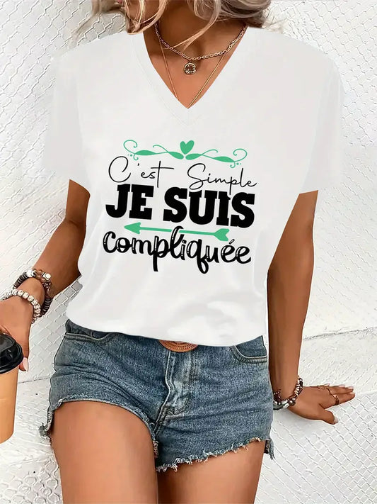 💁‍♀️ T-shirt Femme – "C’est simple je suis compliquée"