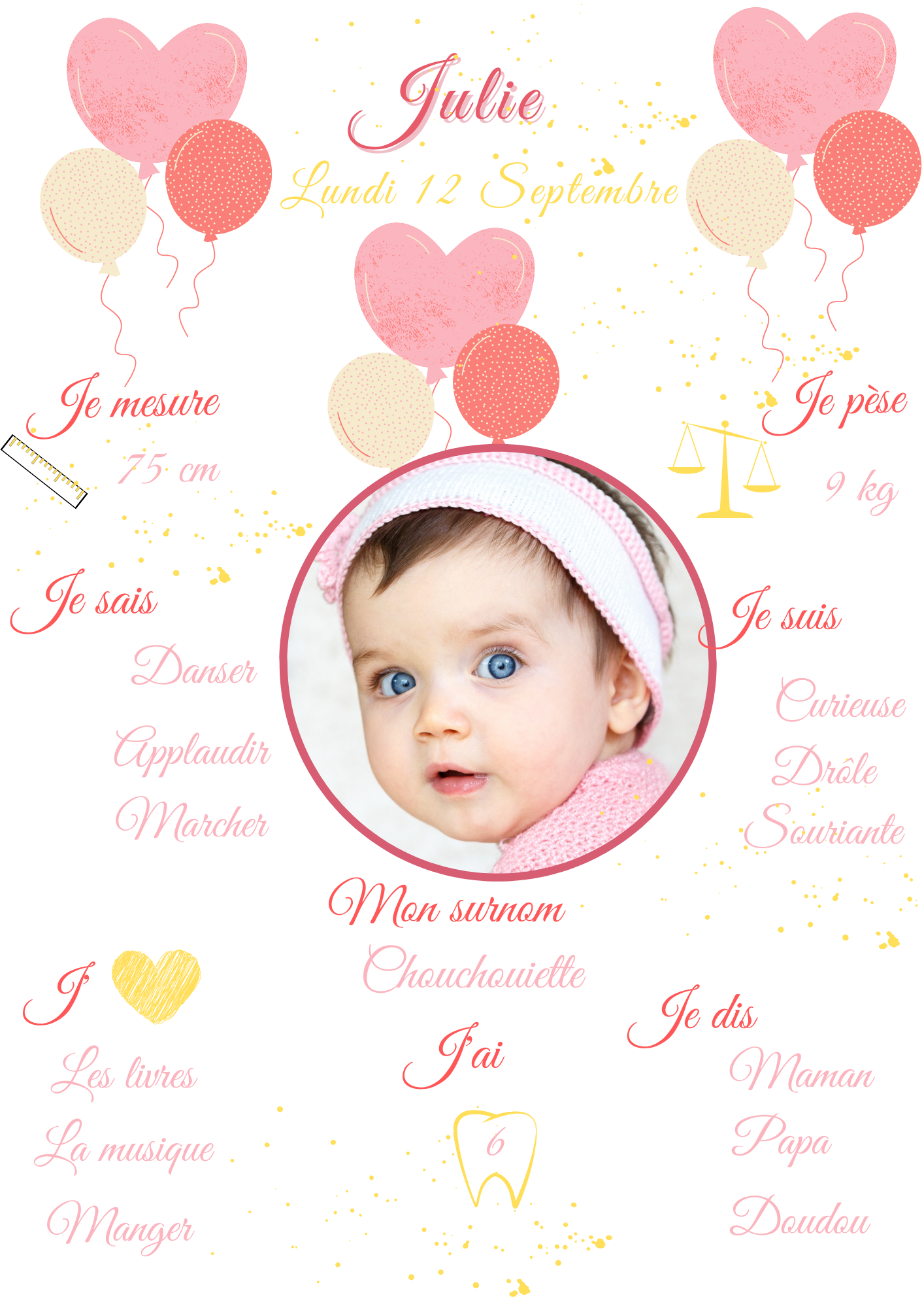 Affiche personnalisée 1 an