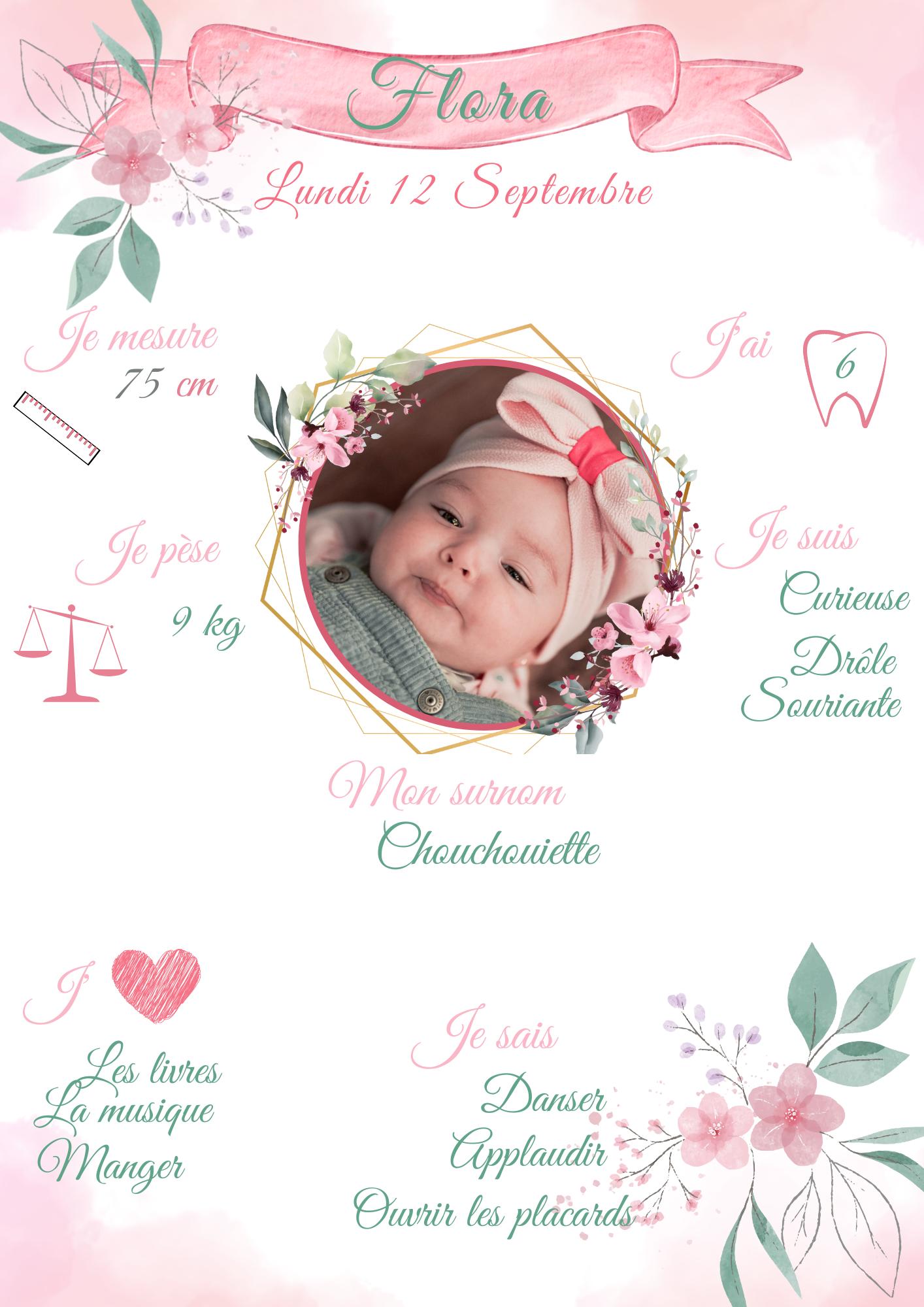 Affiche personnalisée 1 an