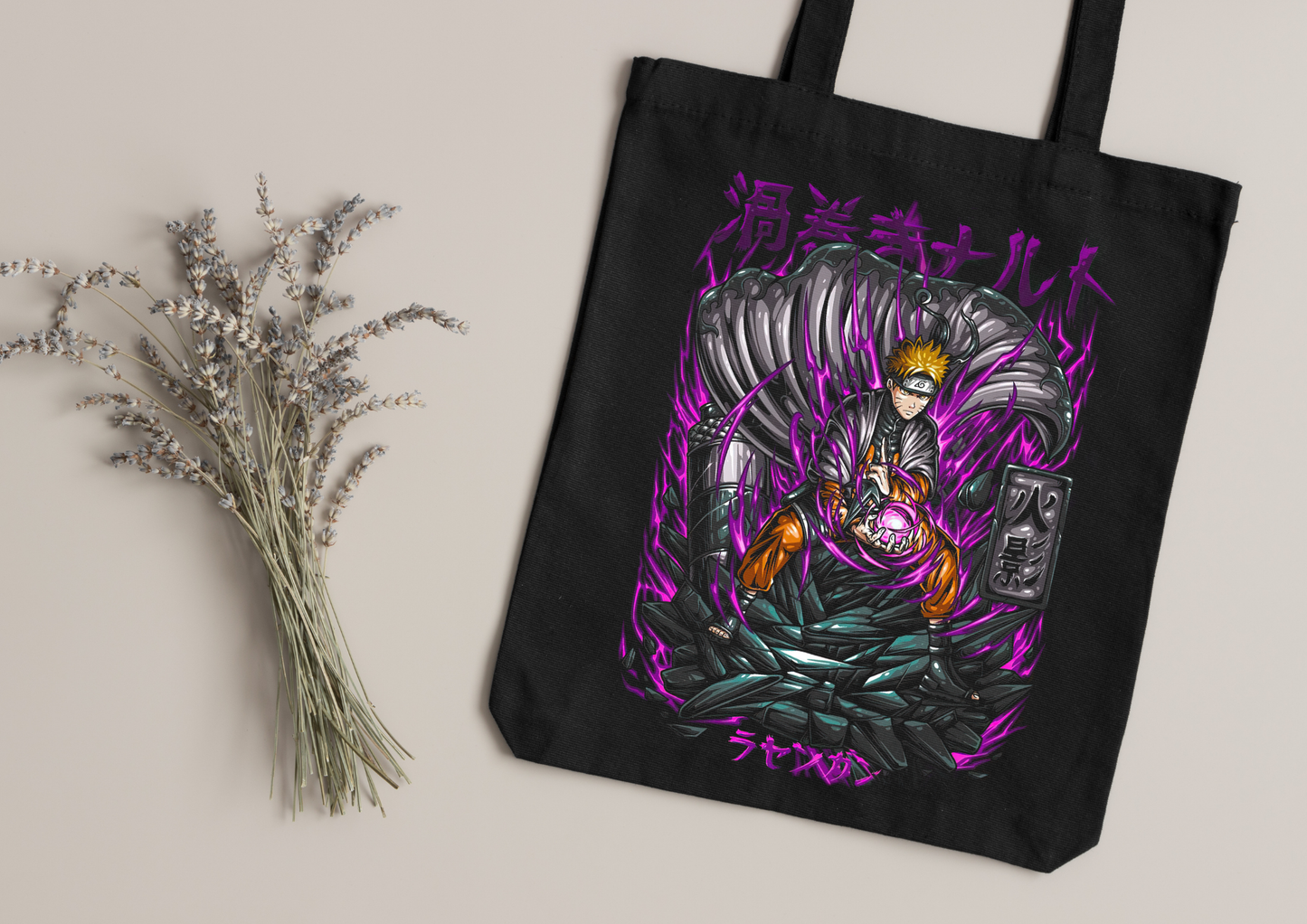 Tote Bag Anime – 104 modèles au choix – Noir