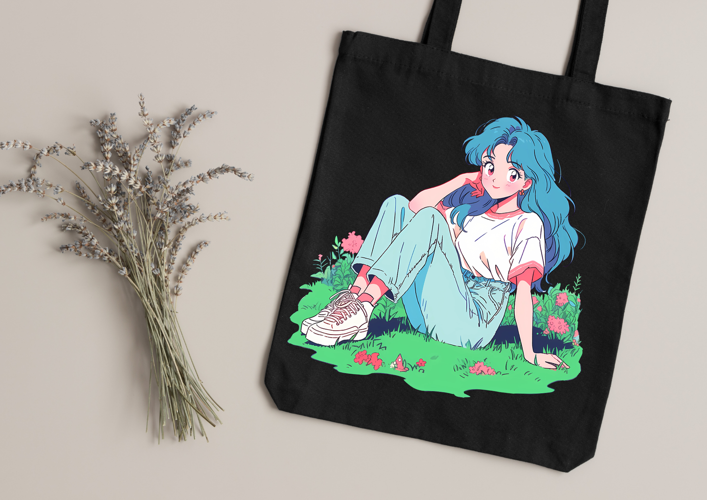 Tote Bag Retro Anime Nostalgia – 61 modèles au choix – Noir ou Blanc