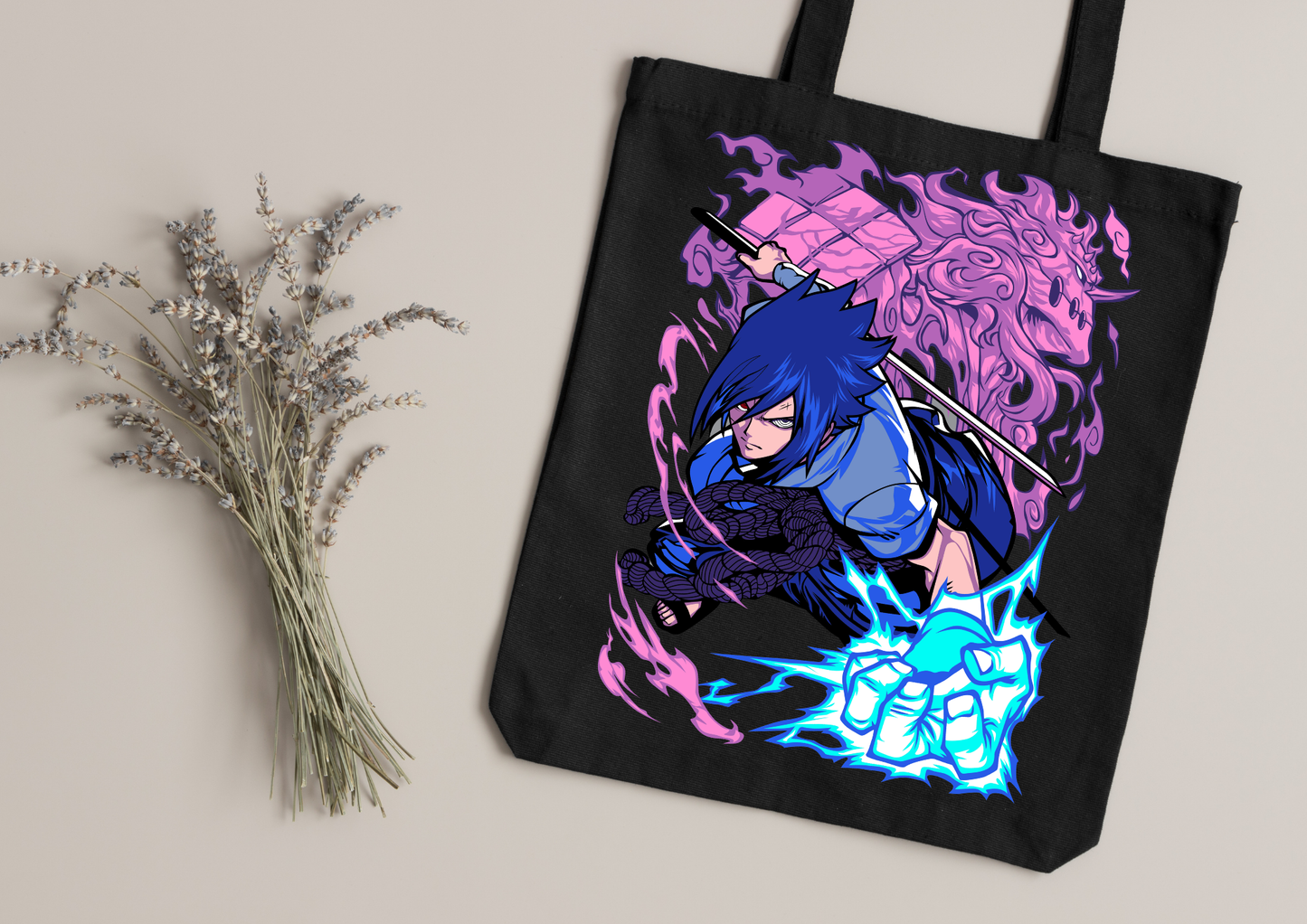 Tote Bag Anime – 104 modèles au choix – Noir