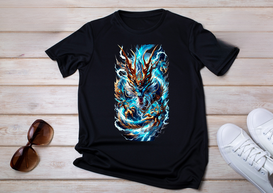 🐉 T-shirt Dragon Bleu Légendaire – Puissance & Élégance