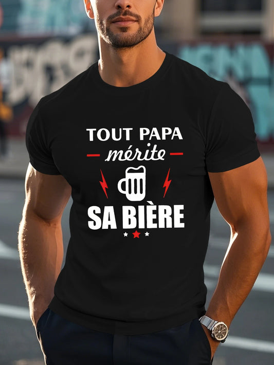 👕 T-Shirt Humoristique - Tout Papa mérite sa bière 🍺