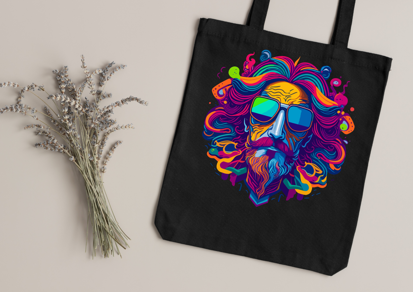 Tote Bag Psychedelic Designs – 100 modèles au choix – Noir ou Blanc