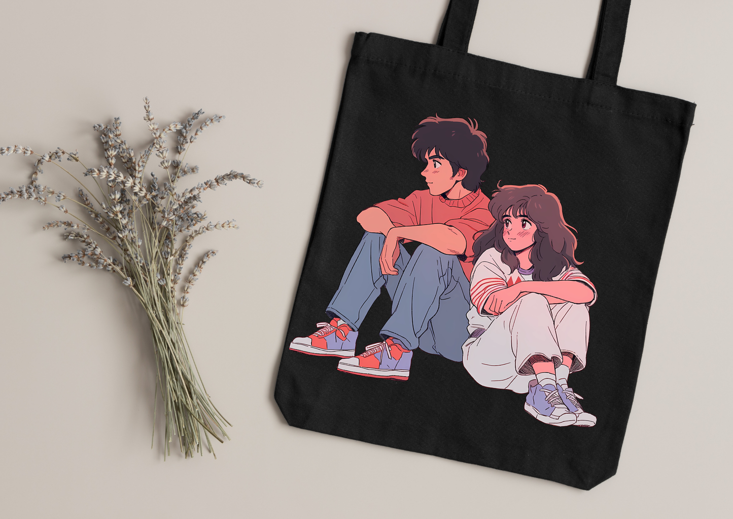 Tote Bag Retro Anime Nostalgia – 61 modèles au choix – Noir ou Blanc