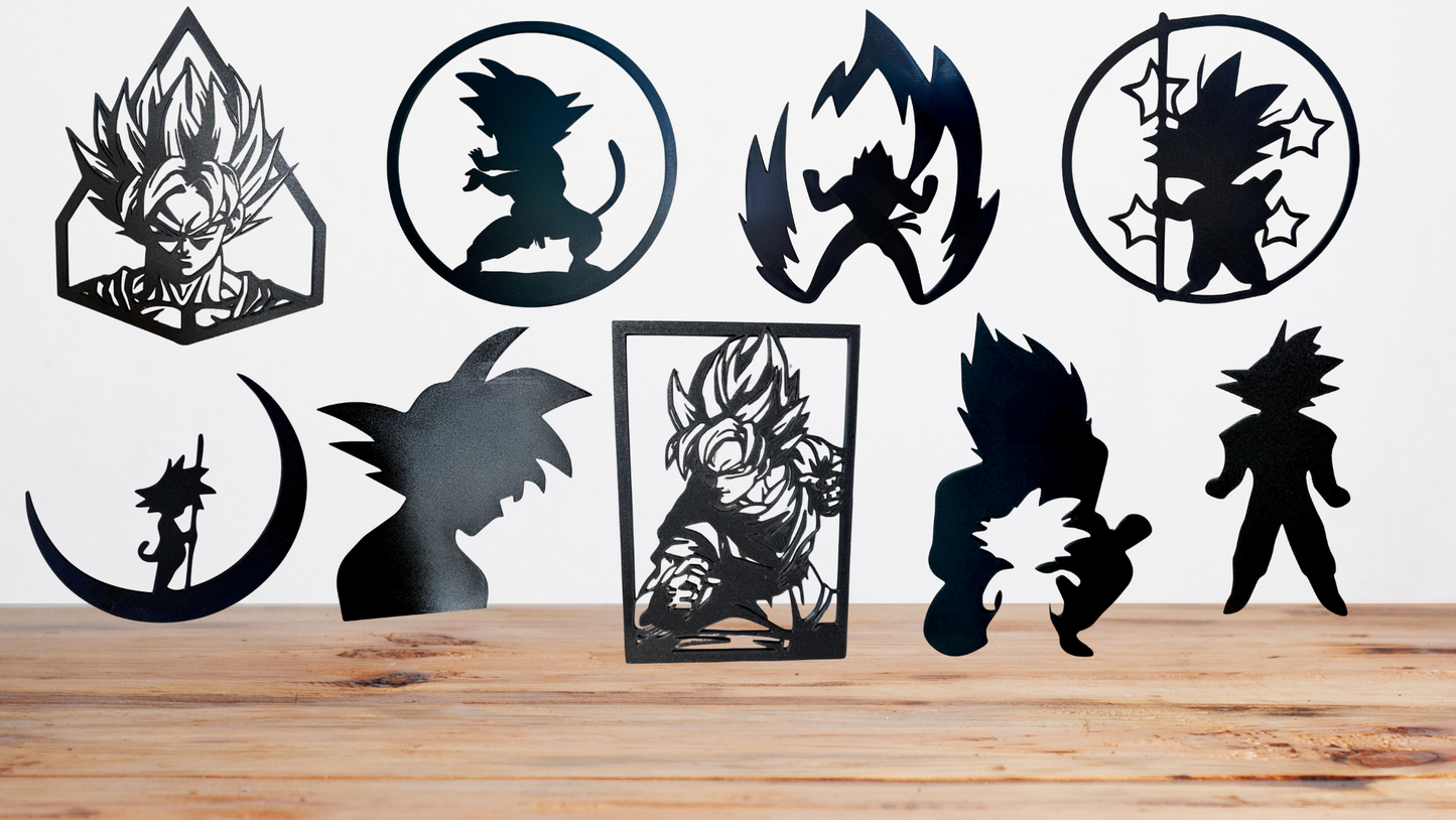 Décoration Murale Dragon Ball Z – Silhouettes 3D (≈24cm)