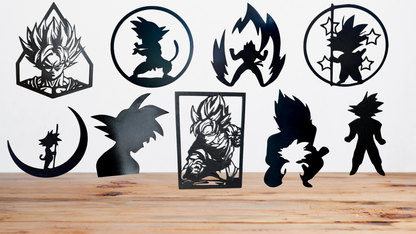 Décoration Murale Dragon Ball Z – Silhouettes 3D (≈24cm)