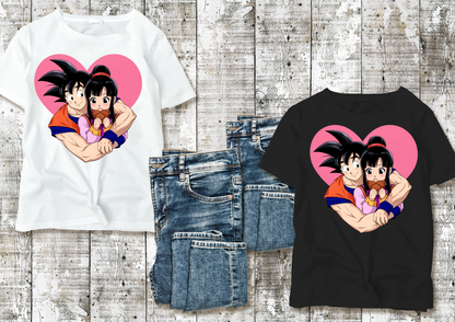 🖤🤍 T-shirt Couple – Version Animé Love