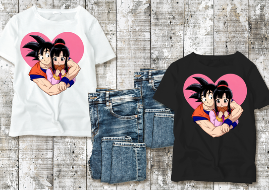 🖤🤍 T-shirt Couple – Version Animé Love