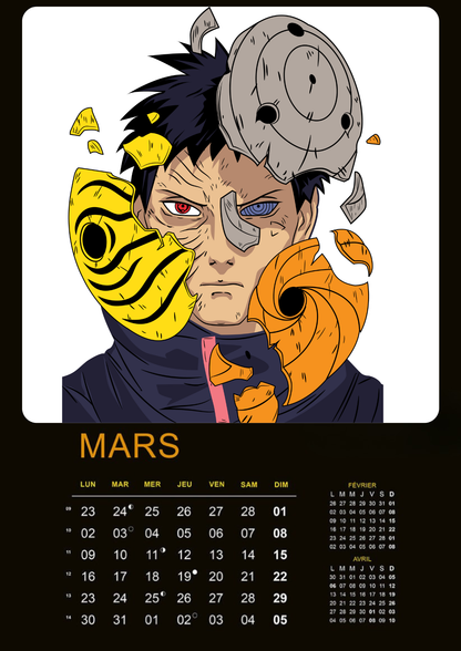 Calendrier Naruto 2026 – Édition Collector