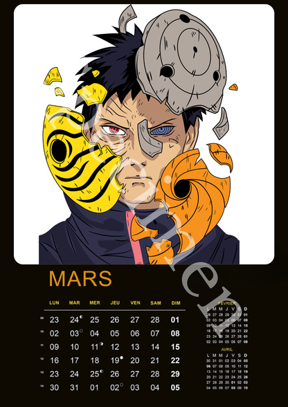 Calendrier Naruto 2026 – Édition Collector