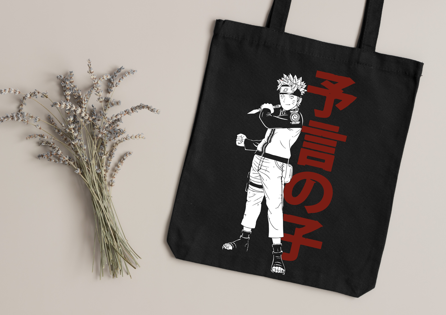 Tote Bag Anime – 104 modèles au choix – Noir