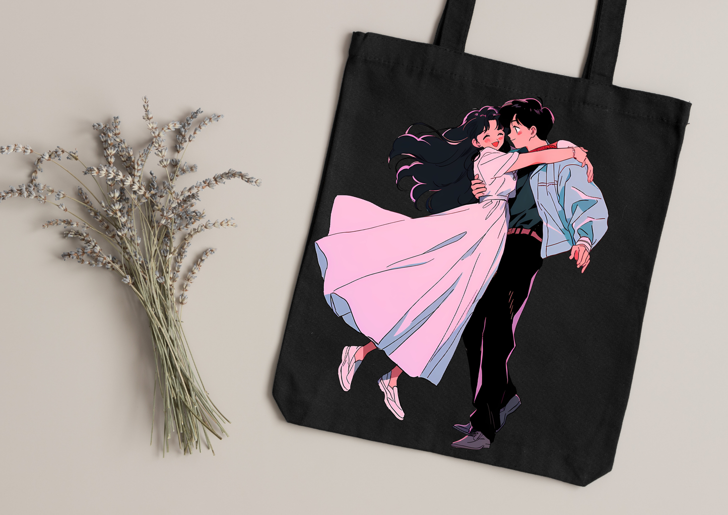 Tote Bag Retro Anime Nostalgia – 61 modèles au choix – Noir ou Blanc
