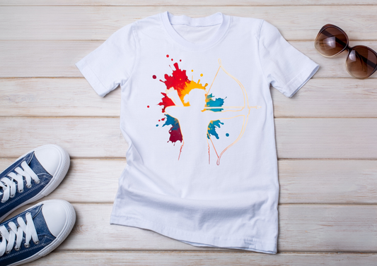 🎨 T-shirt Enfants Archerie – Silhouette & Splash Color