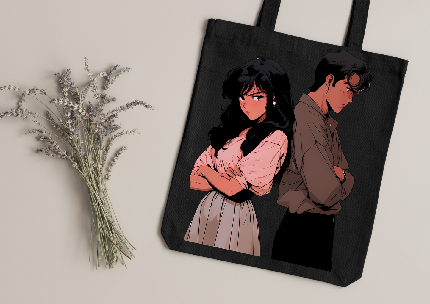 Tote Bag Retro Anime Nostalgia – 61 modèles au choix – Noir ou Blanc