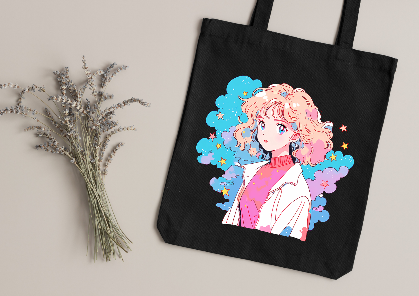 Tote Bag Retro Anime Nostalgia – 61 modèles au choix – Noir ou Blanc