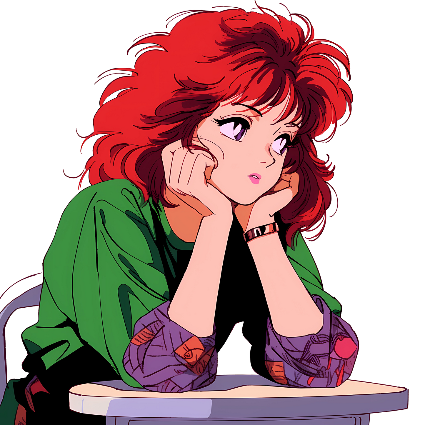 Retro Anime Nostalgia – Fichier PNG Haute Qualité – Modèle au choix